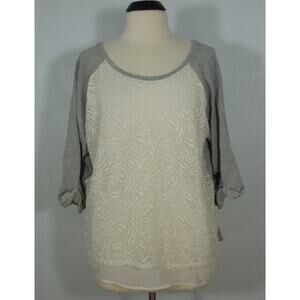 EYESHADOW Knit Top size 1X Womens Lace Front 3/4 Sleeves